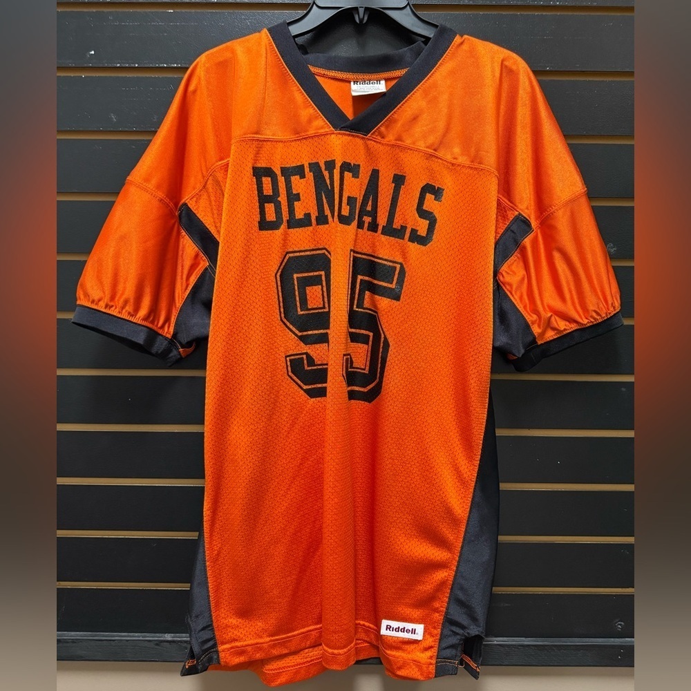 Riddell Cincinnati Bengals #95 Orange Jersey Youth 3XL